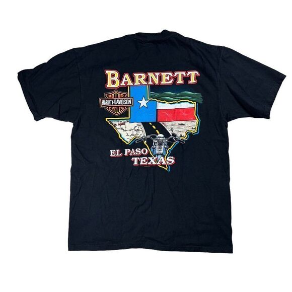 Vintage 1998 Harley Davison Embroidered So Many Miles El Paso Texas Tee Men's L - Picture 2 of 6